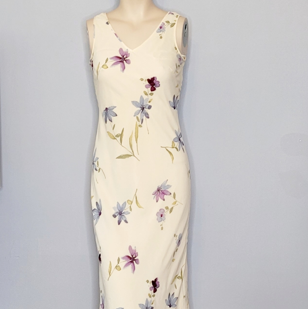 Ann Taylor beige Sleeveless maxi dress
